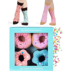 soxo Donut Socks Women Funny Ladies Gift Ideas Long Womens Sock Women's Funky Gifts 4.5-8.5 2-4 Pairs