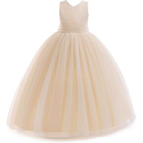 Flower Girl Dresses Kids Tulle Formal Ball Gown Wedding Bridesmaid Princess Pageant Birthday Party Dress