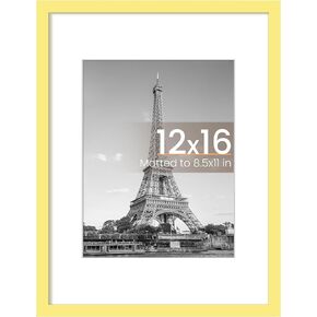 upsimples A4 Picture Frame, Display Pictures 6x8 with Mat or 8.3x11.7 Without Mat, Wall Hanging Photo Frame, White, 1 Pack