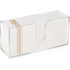 Paper Towel Dispenser Countertop, Acrylic Folded Paper Towel Dispenser, Napkin Holder, Multifold C-Fold, Z-Fold, Trifold Guest Hand Towels Tray for Bathroom, Toilet and Kitchen (Clear)