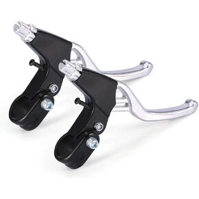 Dioche Brake Levers, Aluminium Mountain Cycling Brake Level Handles Lever Set(1 Pair)(Silver)