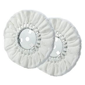 10’’ Soft Airway Buffing Polishing Wheel for Finish Polishing 5/8’’Arbor Hole White Flannel -2PCS