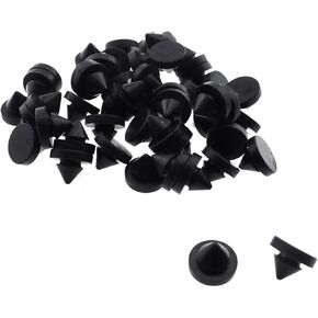 RLECS 50PCS 12.8mm Outer Diameter Sealing Rubber Plug Black Hinged Exit Door Silencer Door Silencer Door Buffer for Metal and Wood Door