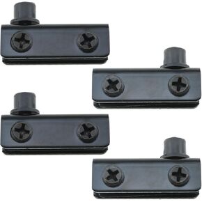 2 Sets 40x13mm Black Glass Door Pivot Hinge Iron Plated Glass Clip Furniture Fitting Door Fitting for Display Cabinet and Bathroom Door