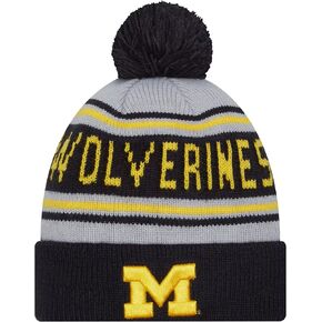 New Era NCAA Cheer Sideline Cuff Beanie Hat with Pom - NCAA Sport Cuffed Winter Knit Toque Cap