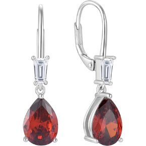 Starchenie Women's Dangle Drop Earrings Sterling Silver Leverback Earrings Birthstone Jewelry