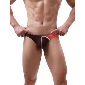 Mens Sexy Ice Silk Tight Fitting Patchwork Color Underpants Bikini Swimwear Briefs Triangle Pants