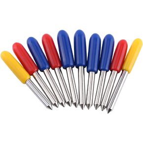 10pcs Cemented Carbide Blade for Cutting with 30 deg, 45 deg, 60 deg, Made from high hardness material, Standard blades for color adhesive media, Best performance with high,