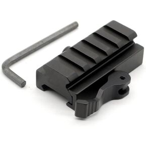 TRIROCK Tactical QD Detachable 20mm Picatinny Rail Half Inch Low Profile Riser 5 Slots QR Block Mount