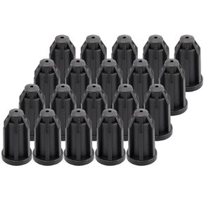 Wolfride 20Pcs Plastic Caster Socket Sleeve Round Inserts Black Chair Caster Wheel Stem Insert