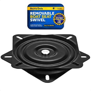 Five Oceans Seat Swivel for Boat Seat - Heavy-Duty Boat Seat Swivel, Steel with Black Powder Coat Finish, 6-7/8-Inch (174mm) Base - Boat Seat Swivel Mount - 360-Degree Swivel, Black - FO2895