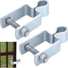 2 Pcs 2'' x 2'' Square Post Female Hinges 5/8'' Pintle Square Chain Link Fence Gate Post Galvanized Steel Hinge with Bolts and Nuts for Repairing and Replacing Fence Gate(Silver)