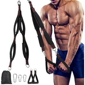 TOBWOLF Tricep Rope Cable Attachment with Removable Non-Slip Handles, Tricep Pull Down Rope for Gym Use, Multi Workout Tricep Pull Down Attachment for Push Downs, Crunches, Greater Range of Motion