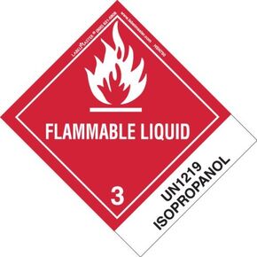 Labelmaster HSN7500 Flammable Liquid Label, UN1090 Acetone, Paper, Standard Tab, Hazmat, 4.75" x 4" (Pack of 500)