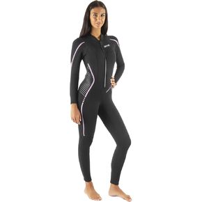 SEAC Invidia Lady, 3 mm Neoprene, Ultrastretch, one-Piece Wetsuit with Front Zip for Diving, Snorkeling and Freediving