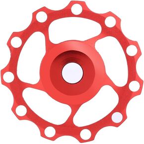 Yosoo 11T/13T Bike Derailleur Pulley, Jockey Wheel Bicycle Aluminium Rear Derailleur Pulley Mountain Road Bike Gear Teeth Guide Wheel (red,13T)