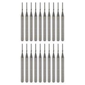 20Pcs 1mm 1/8'' Shank Carbide End Mill Engraving Bits Precision Machining for PCB Mould CNC Rotary Burrs Set Tool