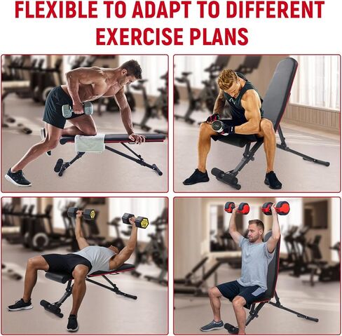 مقعد للتمرين، مقعد وزن قابل للتعديل بسعة تحميل 800 رطل، مقعد تدريب القوة قابل للطي لضغط المقعد، صالة الألعاب الرياضية المنزلية in Kuwait