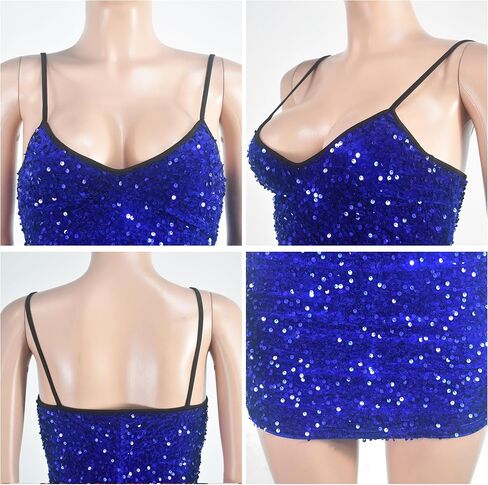 CUTUBLY Sequin Dress for Women Summer Sexy One Shoulder Club Party Birthday Prom Dresses 2024(HY9368-Black-XXL) in Saudi Arabia