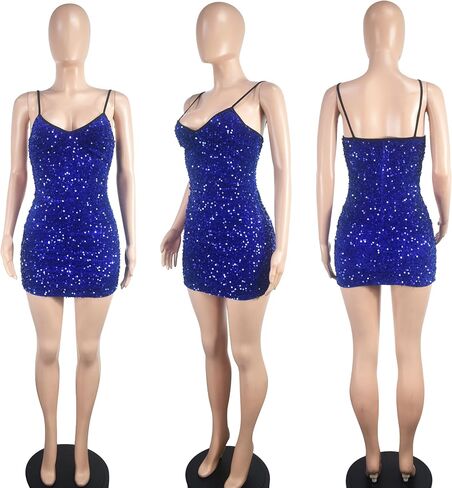 CUTUBLY Sequin Dress for Women Summer Sexy One Shoulder Club Party Birthday Prom Dresses 2024(HY9368-Black-XXL) in Saudi Arabia