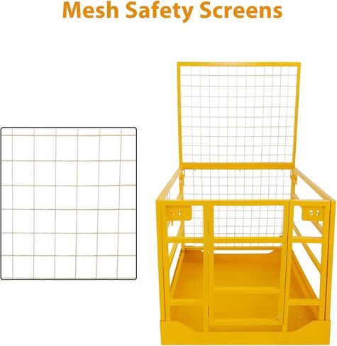 قفص أمان للرافعة الشوكية مقاس 43 بوصة × 45 بوصة، ومنصة عمل للرافعة الشوكية بقدرة 1400 رطل مع حزام أمان، ومنصة جوية قابلة للطي لرفع اللودر in Kuwait