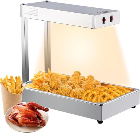 سخان طعام للقلي الفرنسي، محطة تفريغ ضوء تسخين كهربائية من الفولاذ المقاوم للصدأ بقدرة 560 وات، مصباح تسخين الطعام التجاري، سخان طعام للبطاطس المقلية على سطح الطاولة للحفلات والمطبخ والمطاعم in Kuwait