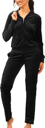 Facitisu Tracksuit for Women Set 2 Piece Joggers Terry Jogging Sweat Outfits Hoodie and Sweatpants in Saudi Arabia
