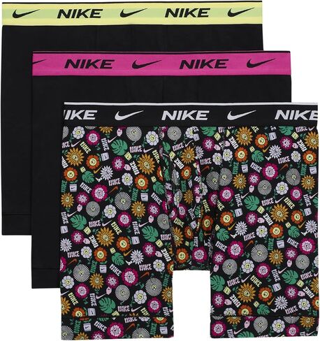 سروال بوكسر أساسي للرجال من Nike (الولايات المتحدة، ألفا، كبير، عادي، عادي، أسود/فولت/فريق برتقالي/جيم رويال) in Kuwait