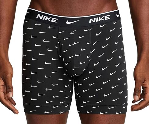 سروال بوكسر أساسي للرجال من Nike (الولايات المتحدة، ألفا، كبير، عادي، عادي، أسود/فولت/فريق برتقالي/جيم رويال) in Kuwait