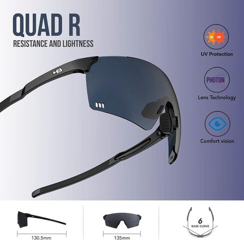 Hot Buttered Performance Sunglasses QUAD R – Outdoor Sports Eyewear, Men and Women - Cycling, Running, Baseball in Saudi Arabia