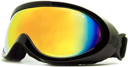 GloFX Ski Goggles - Cyberpunk Reflective Glasses, Full-Face Design, Comfort Foam Padding, Adjustable Strap, UV Protection in Saudi Arabia