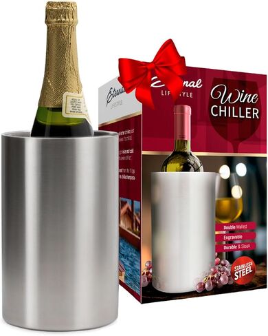 Wine Chillers for Bottles-Premium 750ml Champagne& Wine Bucket, Double Wall Insulated Stainless Steel Wine Bucket to Keep Wine Cool, Ideal Gifts for Party,Bar & Wine Lovers in Saudi Arabia