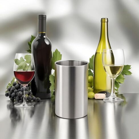 Wine Chillers for Bottles-Premium 750ml Champagne& Wine Bucket, Double Wall Insulated Stainless Steel Wine Bucket to Keep Wine Cool, Ideal Gifts for Party,Bar & Wine Lovers in Saudi Arabia