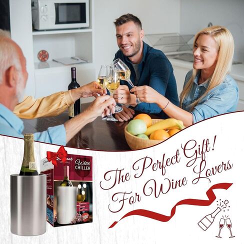 Wine Chillers for Bottles-Premium 750ml Champagne& Wine Bucket, Double Wall Insulated Stainless Steel Wine Bucket to Keep Wine Cool, Ideal Gifts for Party,Bar & Wine Lovers in Saudi Arabia