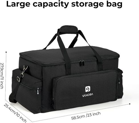 Vangoa Cable Organizer Bag Large DJ Bag with 8 Detachable Dividers and 10 Cable Storage Ties for DJ Equipment, Musical Accessories, for Laptop, Mic, Padded DJ Cables Gig Bag, Gray in Saudi Arabia