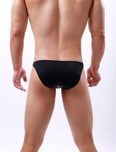 Mens Sexy Ice Silk Tight Fitting Patchwork Color Underpants Bikini Swimwear Briefs Triangle Pants in Saudi Arabia