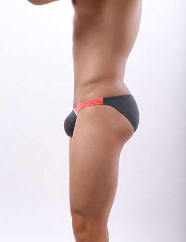 Mens Sexy Ice Silk Tight Fitting Patchwork Color Underpants Bikini Swimwear Briefs Triangle Pants in Saudi Arabia