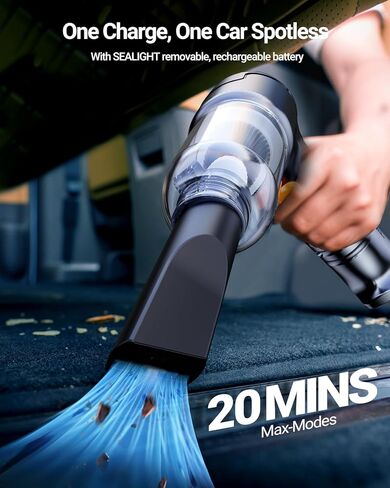 مكنسة كهربائية صغيرة لاسلكية من SEALIGHT، مكنسة كهربائية محمولة للسيارة بقدرة 18000 باسكال، فارغة بلمسة واحدة للسيارة والمنزل والمكتب والحيوانات الأليفة in Kuwait