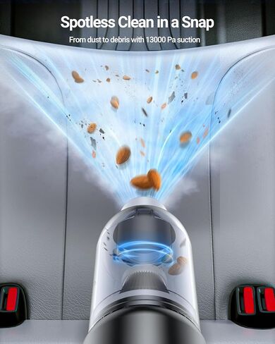 مكنسة كهربائية صغيرة لاسلكية من SEALIGHT، مكنسة كهربائية محمولة للسيارة بقدرة 18000 باسكال، فارغة بلمسة واحدة للسيارة والمنزل والمكتب والحيوانات الأليفة in Kuwait