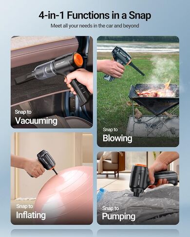 مكنسة كهربائية صغيرة لاسلكية من SEALIGHT، مكنسة كهربائية محمولة للسيارة بقدرة 18000 باسكال، فارغة بلمسة واحدة للسيارة والمنزل والمكتب والحيوانات الأليفة in Kuwait