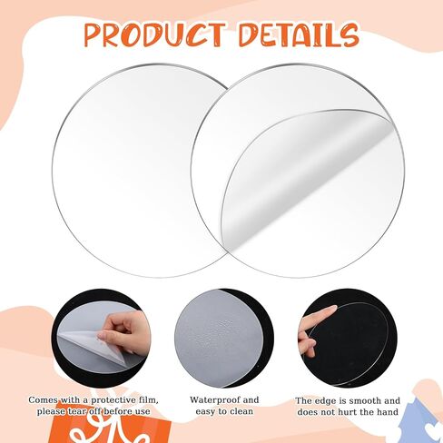 10 عبوة صافية ورقة الدائرة الاكريليك 6 '' جولة صافية acrylic chrylic acrylic جولة القرص جولة قرص كعكة القرص الاكريليك القرص البلاستيك الفارغ in Kuwait