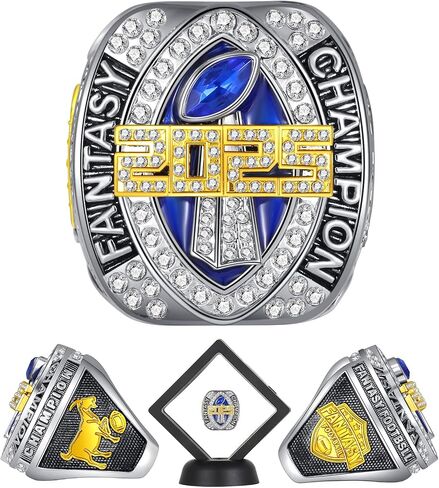 2025 Fantasy Football Trophy Ring League Championship Rings Premium Champion Award for Winner in Saudi Arabia