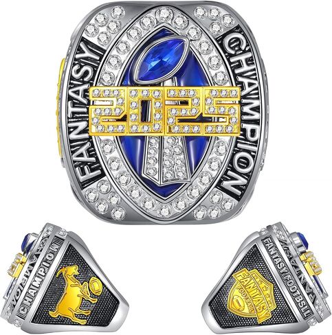 2025 Fantasy Football Trophy Ring League Championship Rings Premium Champion Award for Winner in Saudi Arabia