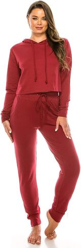 Women’s CROPPED HOODIE PULLOVER Cotton Blend Active Yoga Lounge Casual Wear in Saudi Arabia