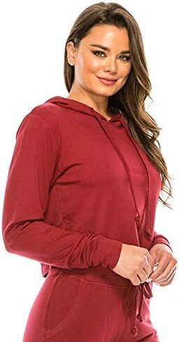 Women’s CROPPED HOODIE PULLOVER Cotton Blend Active Yoga Lounge Casual Wear in Saudi Arabia
