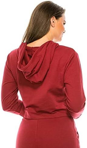Women’s CROPPED HOODIE PULLOVER Cotton Blend Active Yoga Lounge Casual Wear in Saudi Arabia
