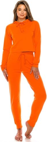 Women’s CROPPED HOODIE PULLOVER Cotton Blend Active Yoga Lounge Casual Wear in Saudi Arabia