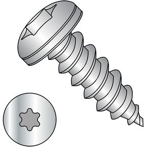 Small Parts 1416ATP188 18-8 Stainless Steel Sheet Metal Screw, Plain Finish, Pan Head, Star Drive, Type A, #14-10 Thread Size, 1" Length (Pack of 10) in Kuwait