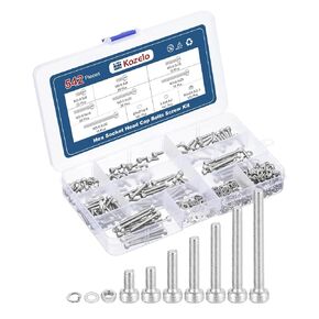 540pcs M3 Socket Head Cap Screws Bolts Nuts Assortment Kit - [M3x6/8/12/16/20/25/30mm] 304 Stainless Steel Allen Socket Drive for 3D Printer
