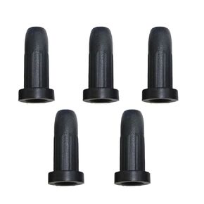 PP Chair Caster Wheel Stem Inserts, Set of 5, Caster Socket Sleeves, Inner Diameter 8 mm/0.31'', Black Oval Insert Caps